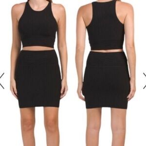 House of Harlow NWT Black Ribbed Women's Skirt and top set size S